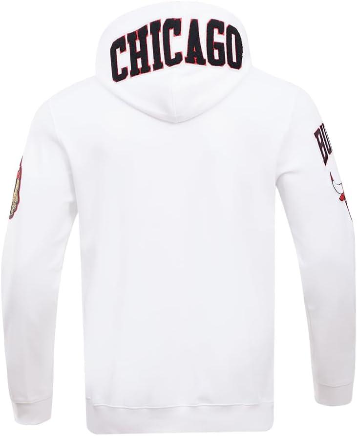 imagePro Standard Mens NBA Classic Chenille Cotton Double Knit Full Zip HoodieWhite