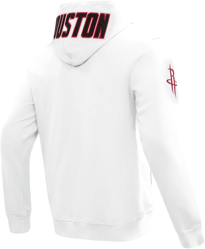 imagePro Standard Mens NBA Classic Chenille Cotton Double Knit Full Zip HoodieWhite