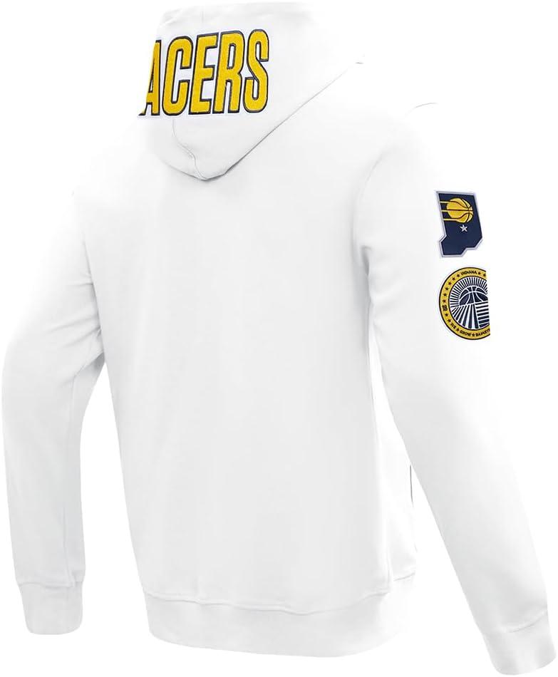 imagePro Standard Mens NBA Classic Chenille Cotton Double Knit Full Zip HoodieWhite