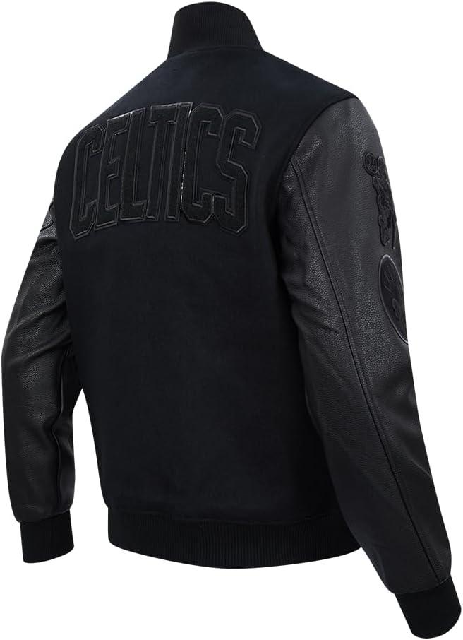 imagePro Standard Mens NBA Classic Triple Black Varsity JacketTriple Black