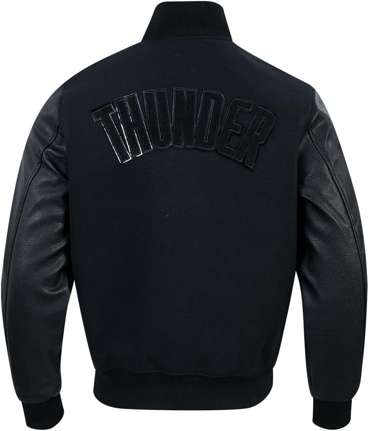imagePro Standard Mens NBA Classic Triple Black Varsity JacketTriple Black