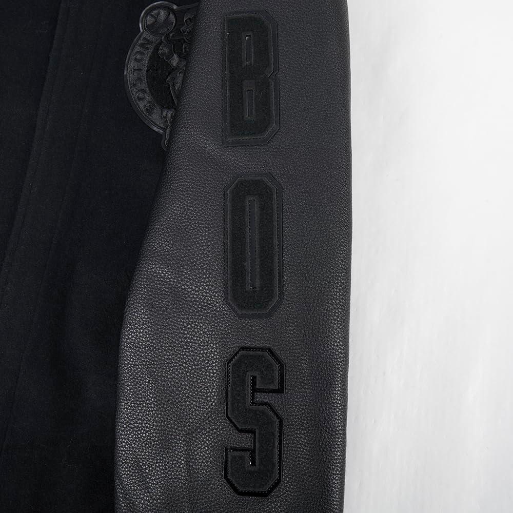 imagePro Standard Mens NBA Classic Triple Black Varsity JacketTriple Black