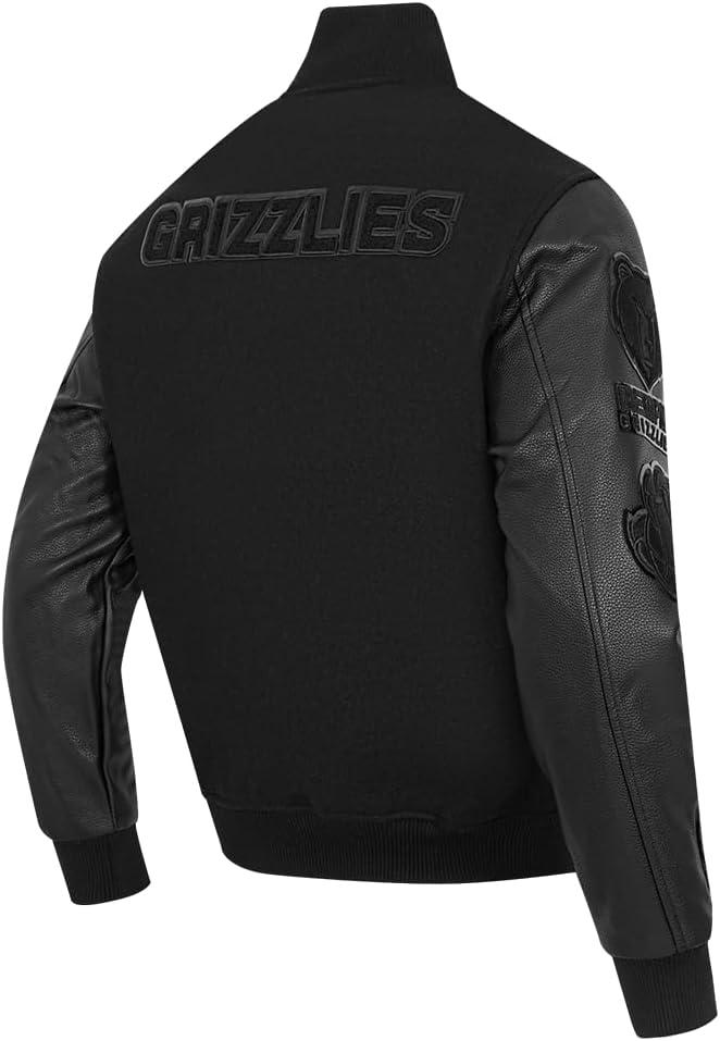 imagePro Standard Mens NBA Classic Triple Black Varsity JacketTriple Black