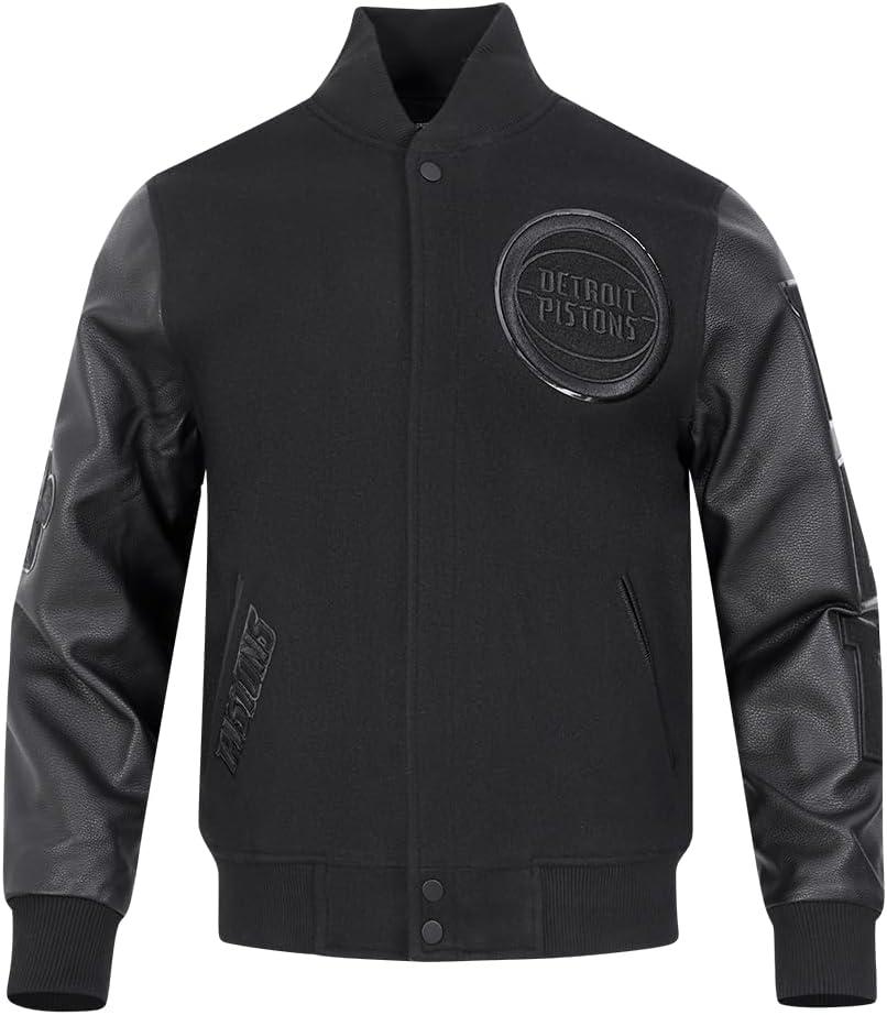imagePro Standard Mens NBA Classic Triple Black Varsity JacketTriple Black
