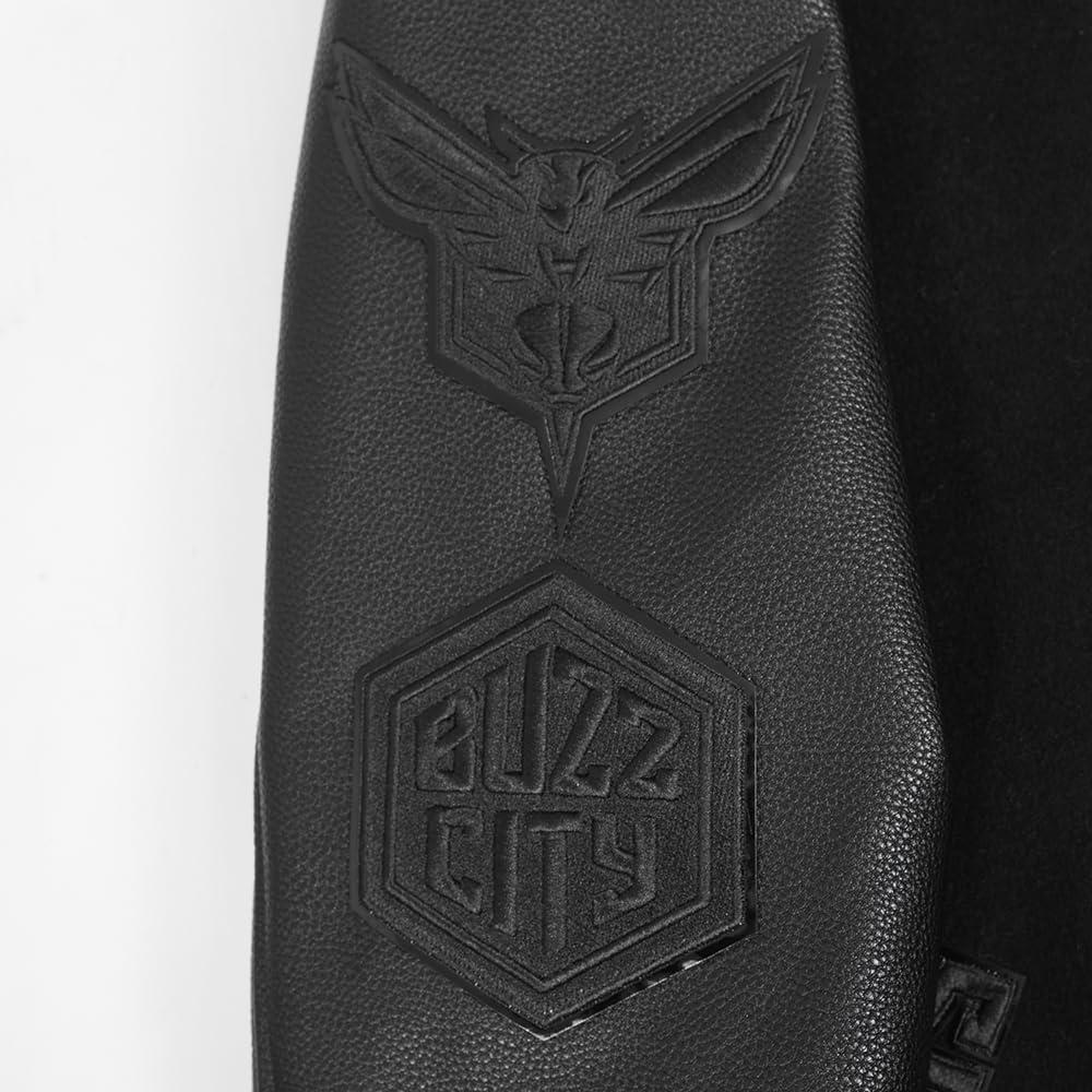 imagePro Standard Mens NBA Classic Triple Black Varsity JacketTriple Black