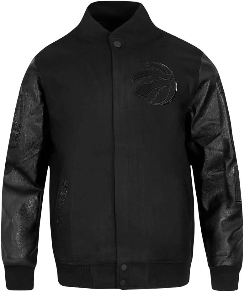 imagePro Standard Mens NBA Classic Triple Black Varsity JacketTriple Black