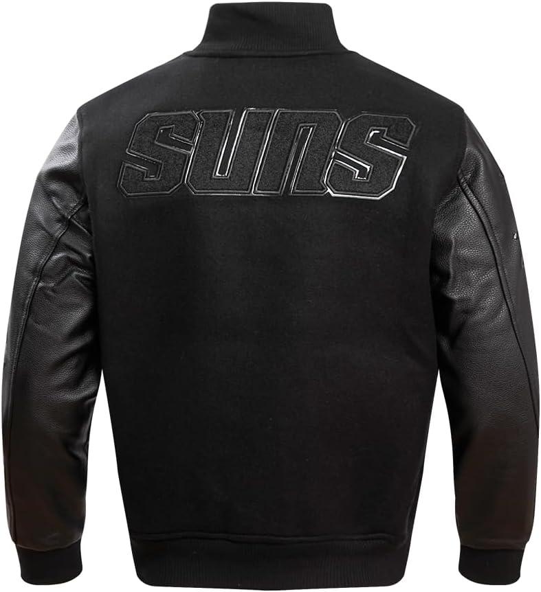 imagePro Standard Mens NBA Classic Triple Black Varsity JacketTriple Black