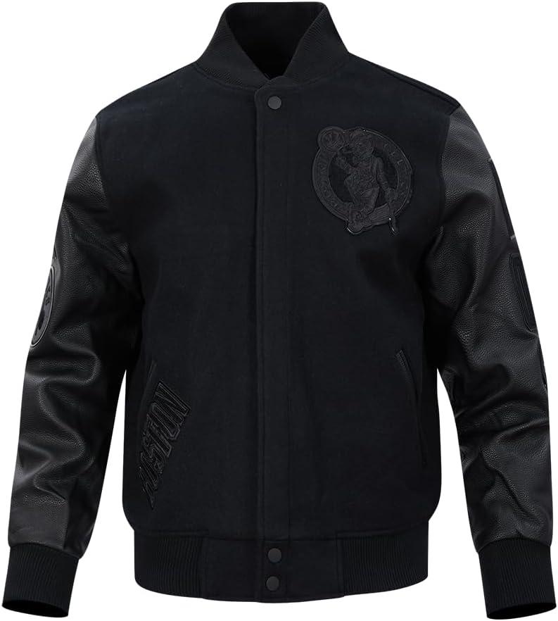 imagePro Standard Mens NBA Classic Triple Black Varsity JacketTriple Black