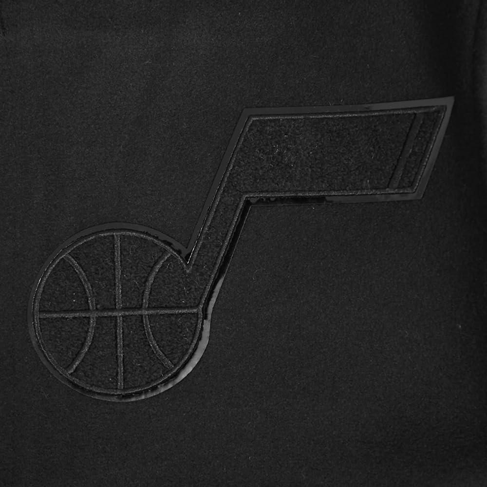 imagePro Standard Mens NBA Classic Triple Black Varsity JacketTriple Black