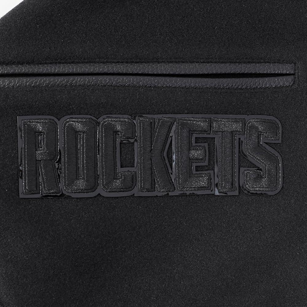 imagePro Standard Mens NBA Classic Triple Black Varsity JacketTriple Black