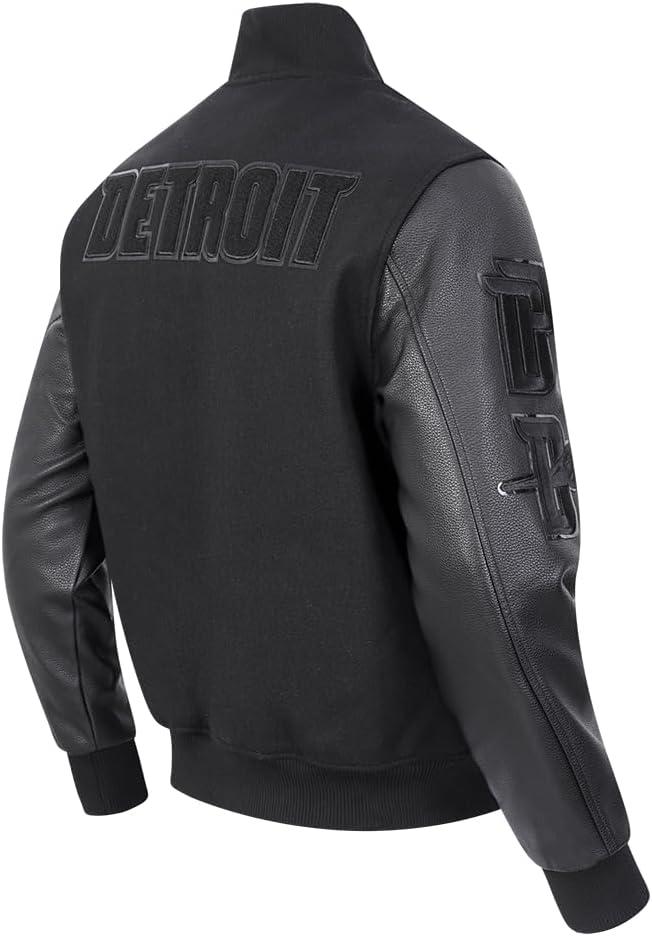imagePro Standard Mens NBA Classic Triple Black Varsity JacketTriple Black