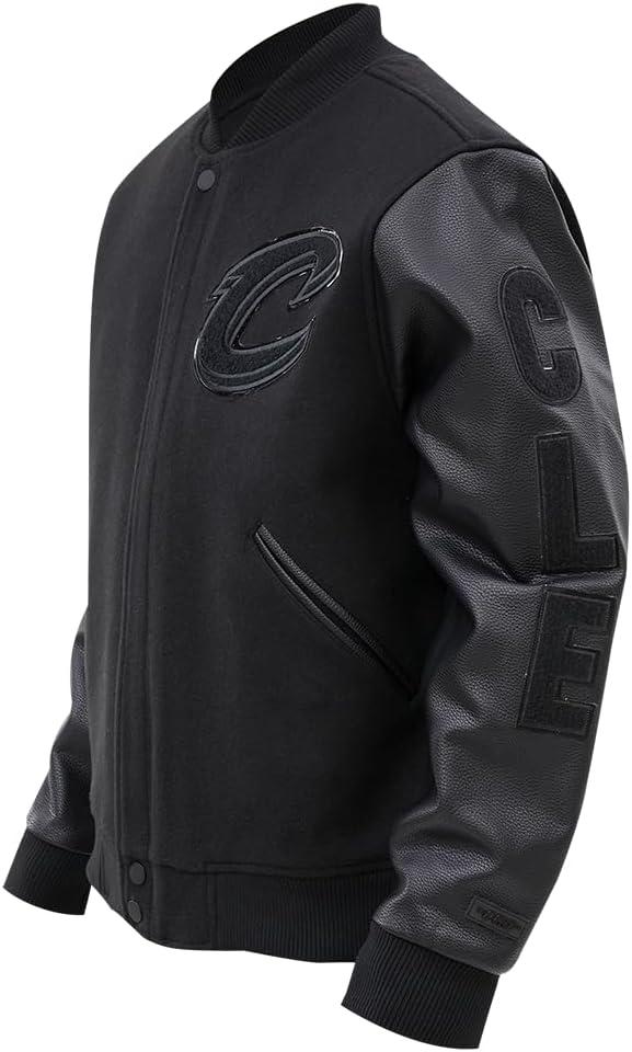 imagePro Standard Mens NBA Classic Triple Black Varsity JacketTriple Black