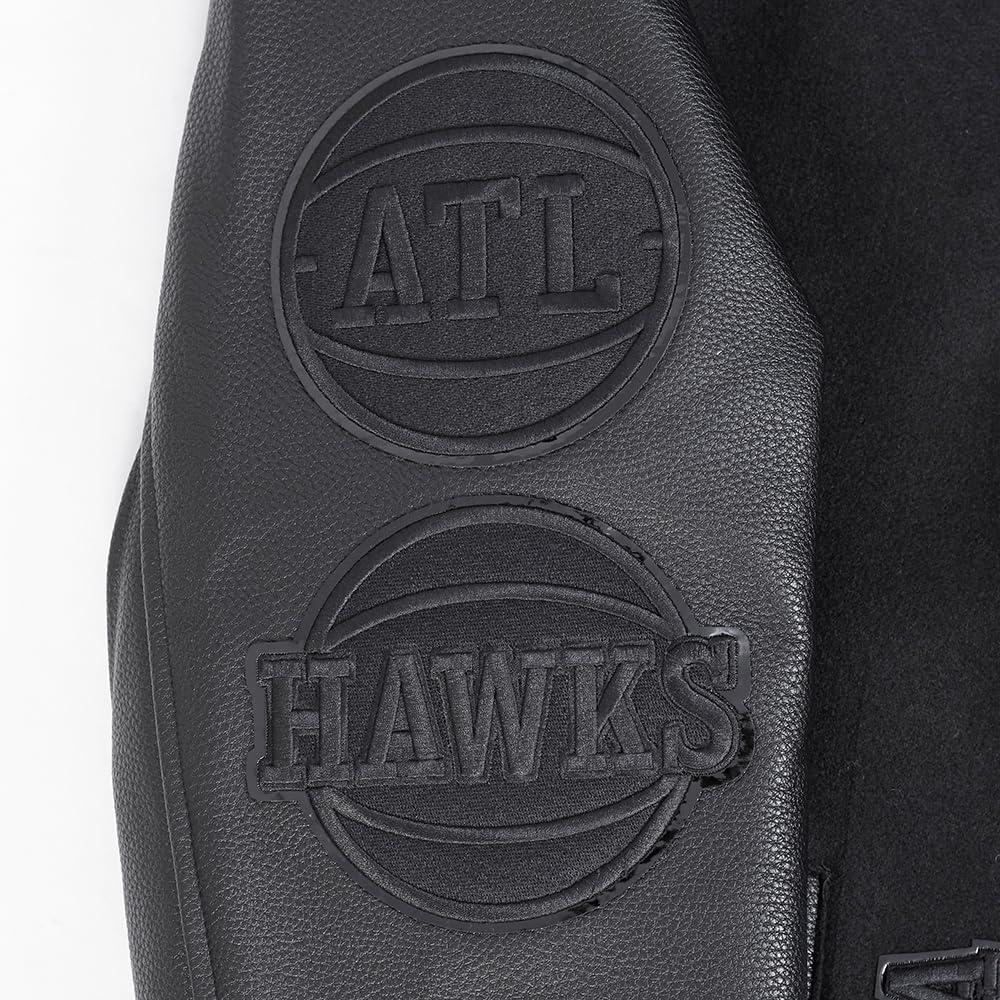 imagePro Standard Mens NBA Classic Triple Black Varsity JacketTriple Black
