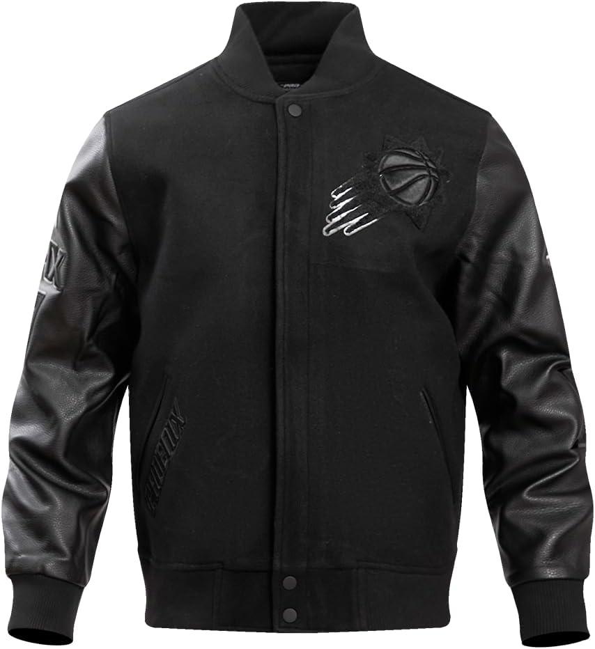 imagePro Standard Mens NBA Classic Triple Black Varsity JacketTriple Black