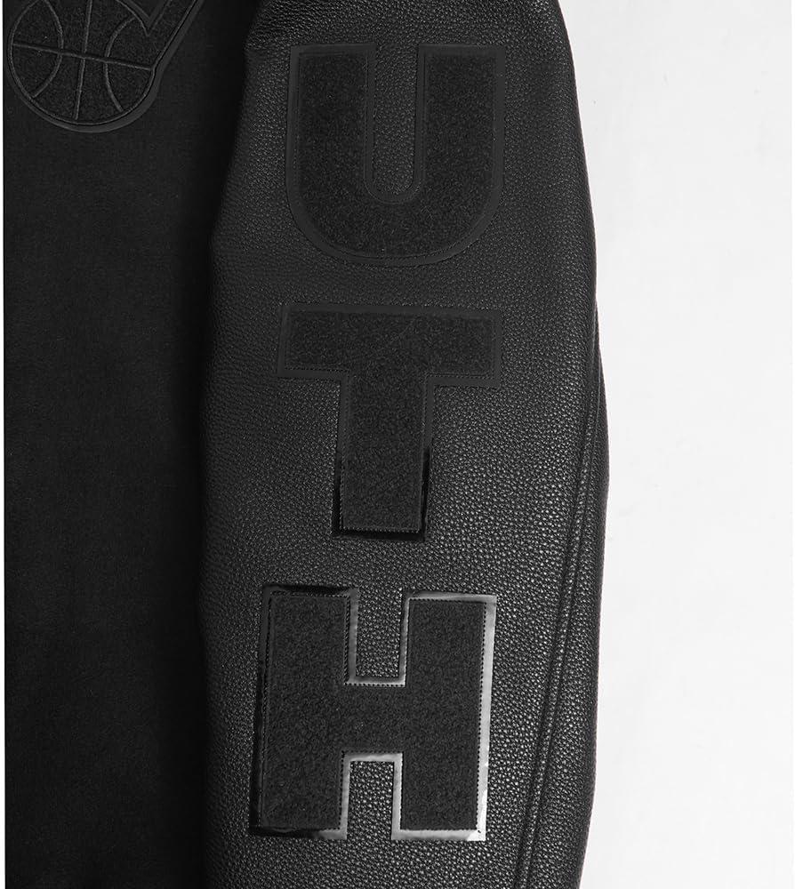 imagePro Standard Mens NBA Classic Triple Black Varsity JacketTriple Black