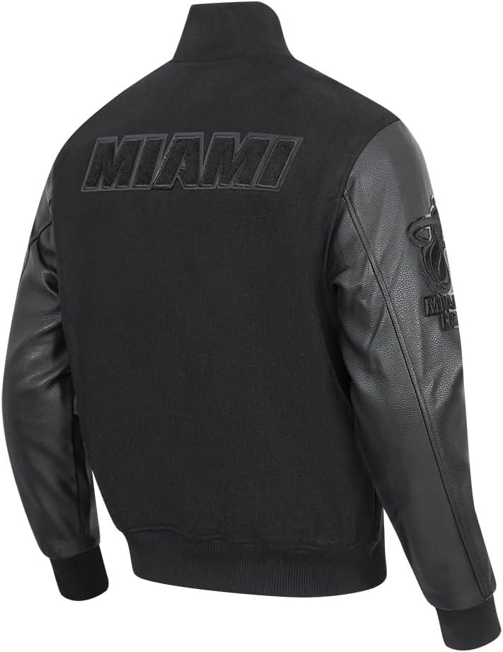 imagePro Standard Mens NBA Classic Triple Black Varsity JacketTriple Black