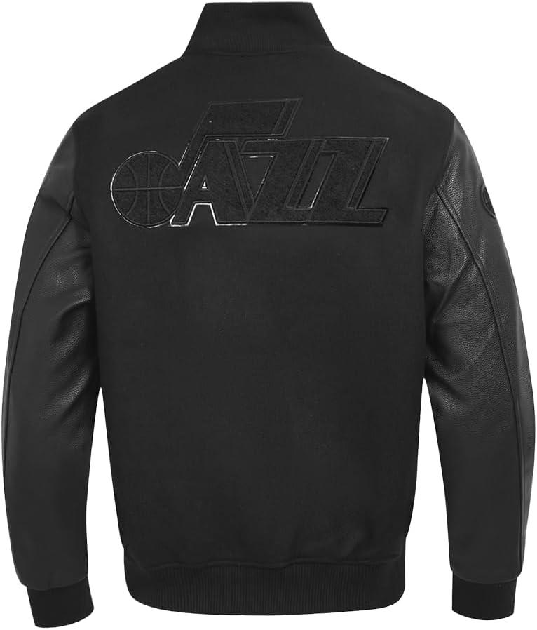 imagePro Standard Mens NBA Classic Triple Black Varsity JacketTriple Black