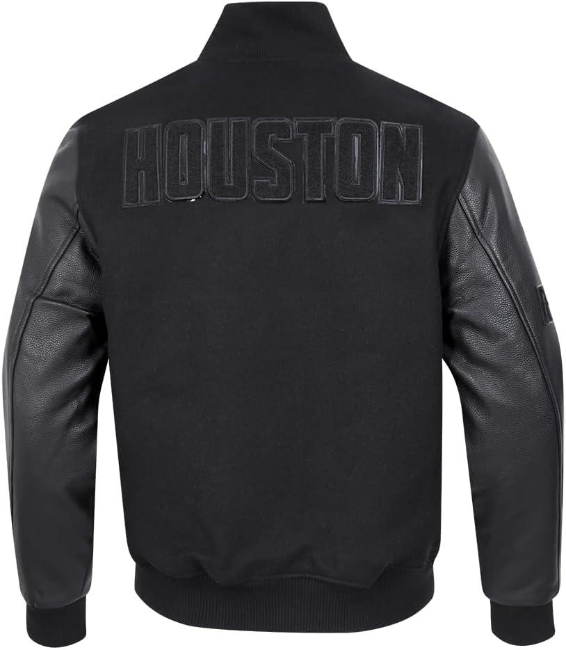 imagePro Standard Mens NBA Classic Triple Black Varsity JacketTriple Black