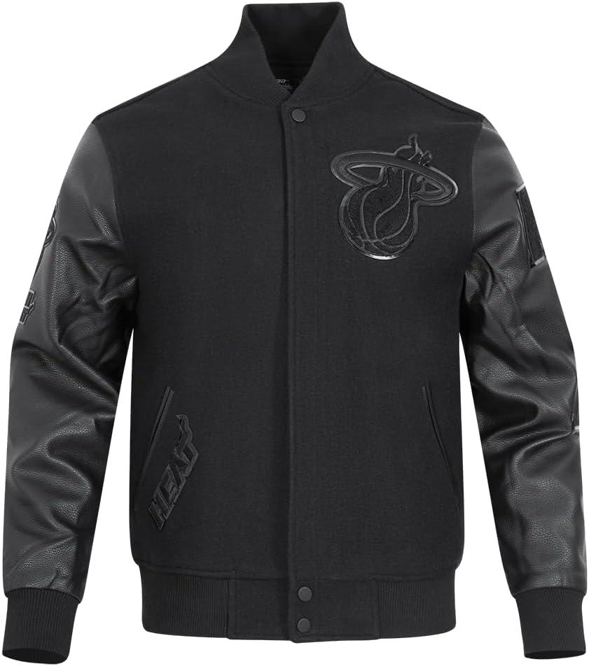 imagePro Standard Mens NBA Classic Triple Black Varsity JacketTriple Black