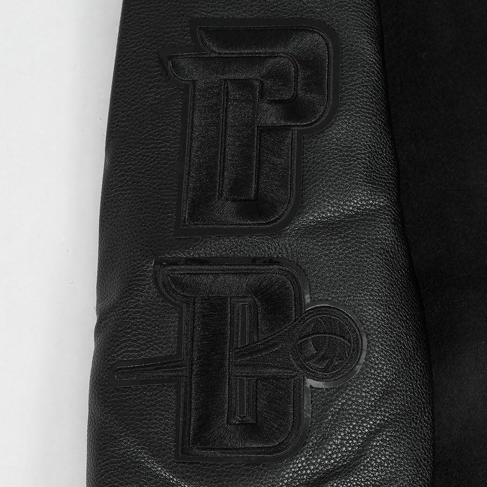 imagePro Standard Mens NBA Classic Triple Black Varsity JacketTriple Black