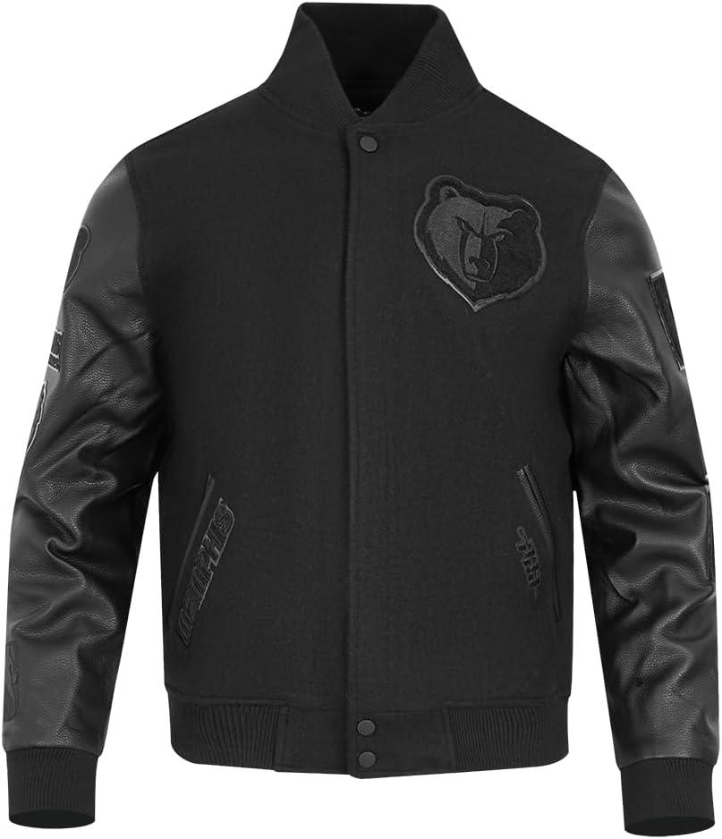 imagePro Standard Mens NBA Classic Triple Black Varsity JacketTriple Black
