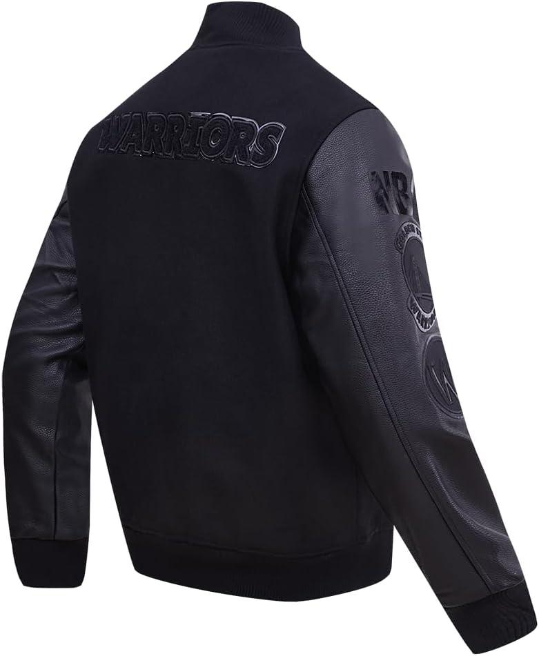 imagePro Standard Mens NBA Classic Triple Black Varsity JacketTriple Black