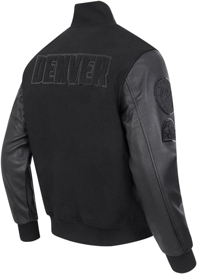 imagePro Standard Mens NBA Classic Triple Black Varsity JacketTriple Black