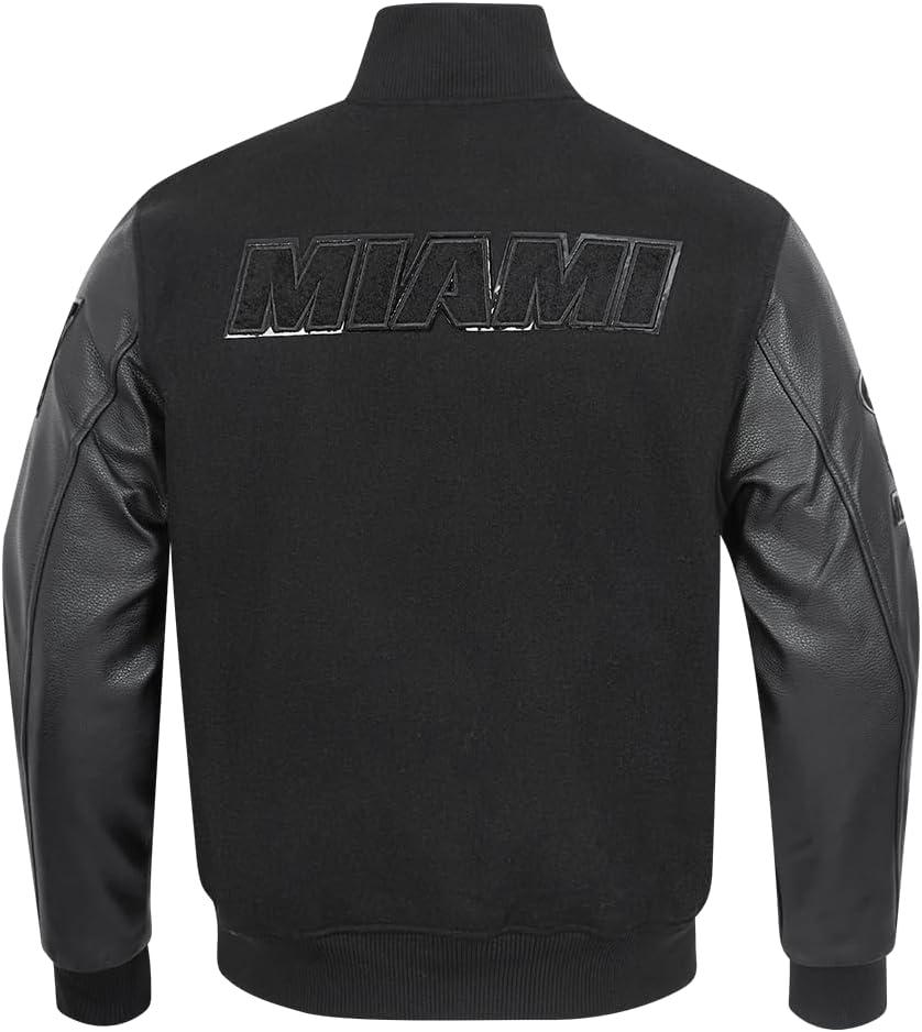 imagePro Standard Mens NBA Classic Triple Black Varsity JacketTriple Black