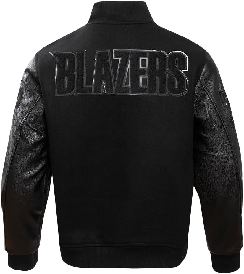 imagePro Standard Mens NBA Classic Triple Black Varsity JacketTriple Black