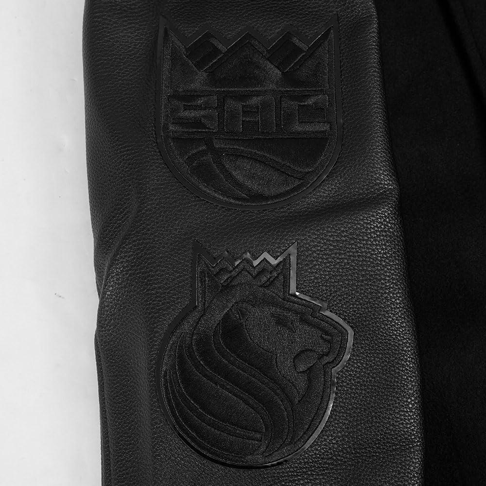 imagePro Standard Mens NBA Classic Triple Black Varsity JacketTriple Black