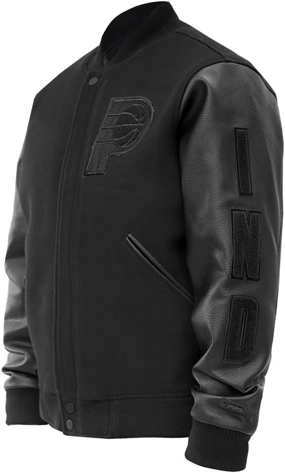 imagePro Standard Mens NBA Classic Triple Black Varsity JacketTriple Black