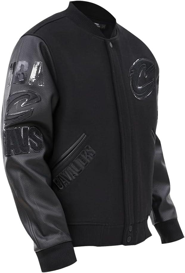 imagePro Standard Mens NBA Classic Triple Black Varsity JacketTriple Black