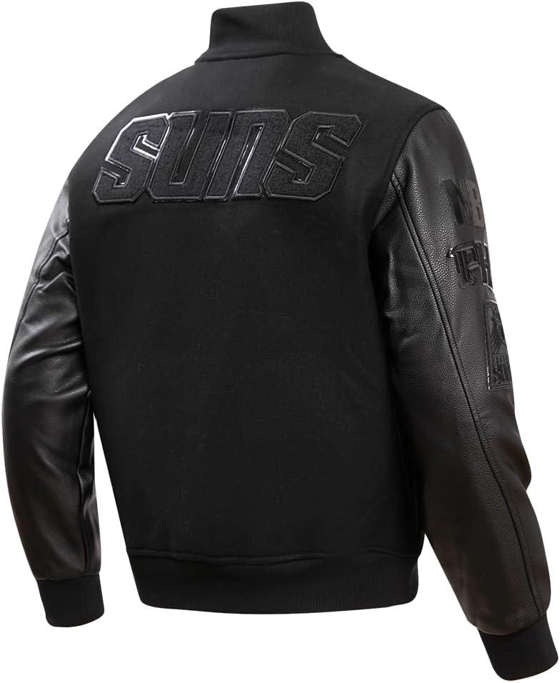 imagePro Standard Mens NBA Classic Triple Black Varsity JacketTriple Black
