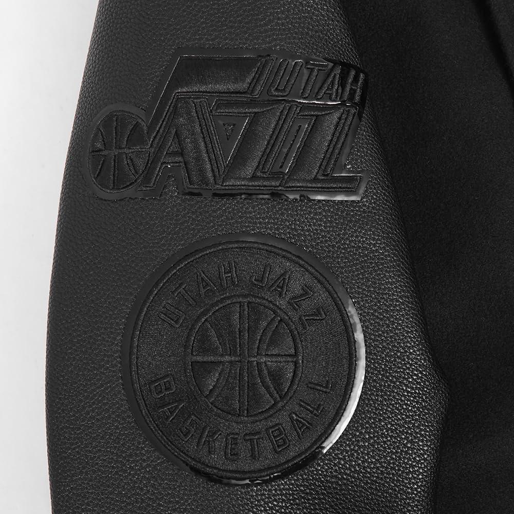 imagePro Standard Mens NBA Classic Triple Black Varsity JacketTriple Black