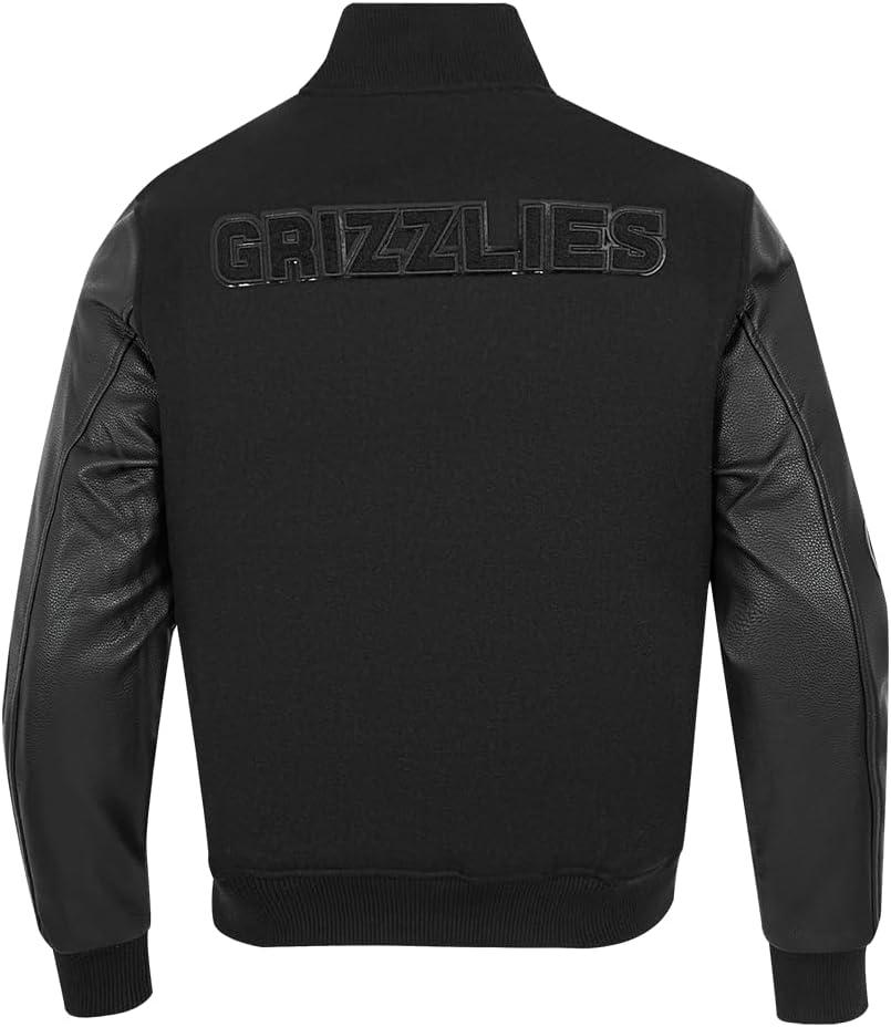 imagePro Standard Mens NBA Classic Triple Black Varsity JacketTriple Black
