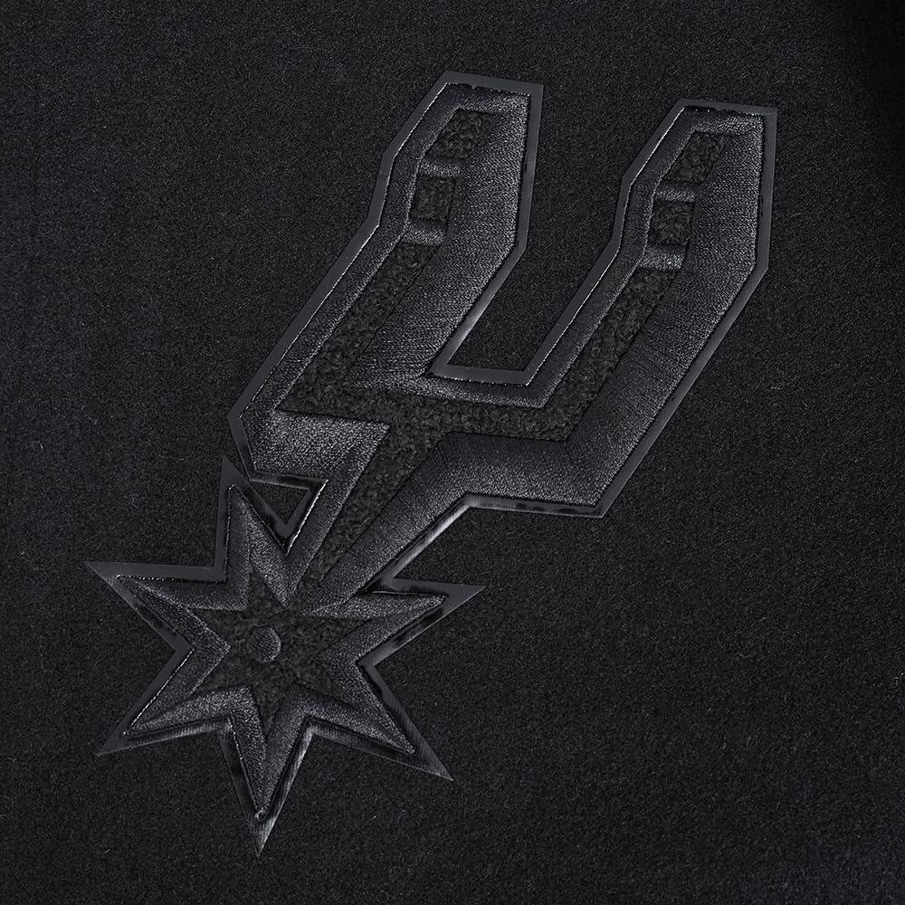 imagePro Standard Mens NBA Classic Triple Black Varsity JacketTriple Black