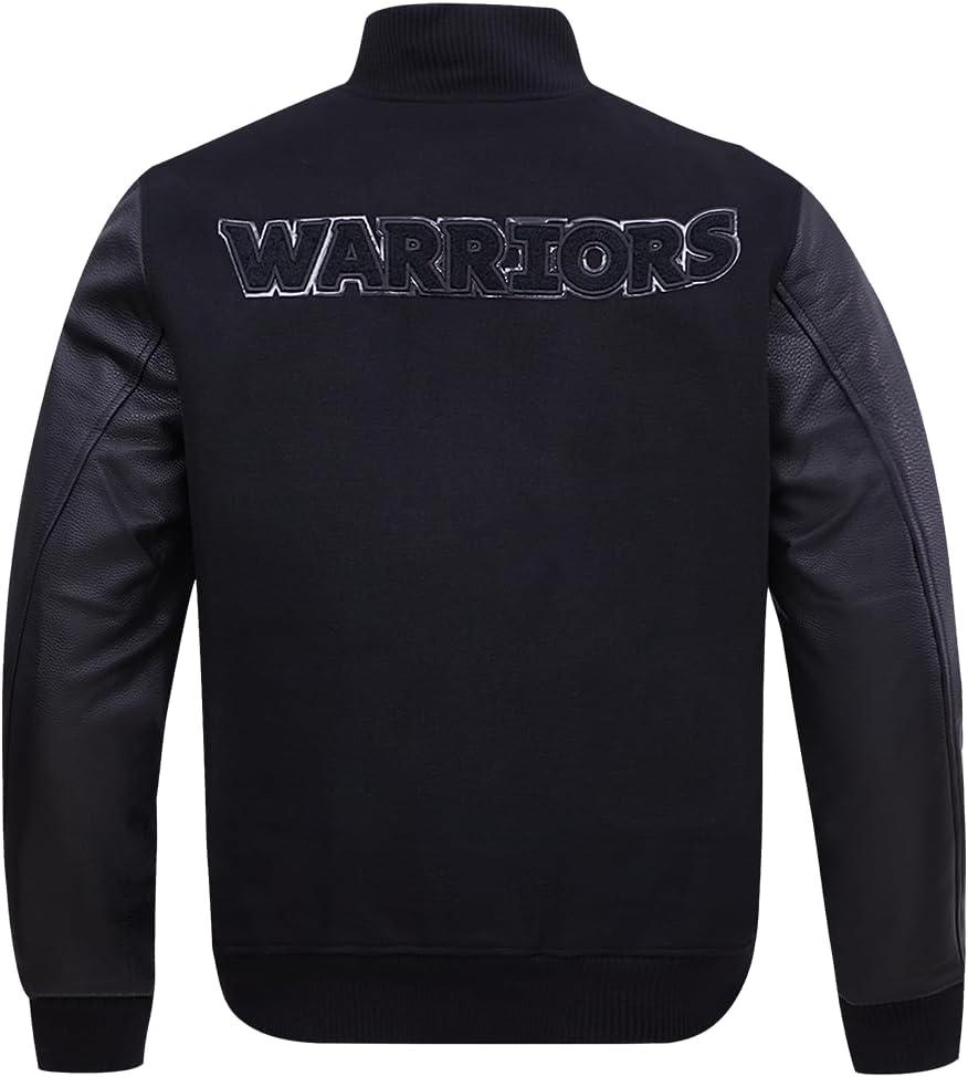 imagePro Standard Mens NBA Classic Triple Black Varsity JacketTriple Black