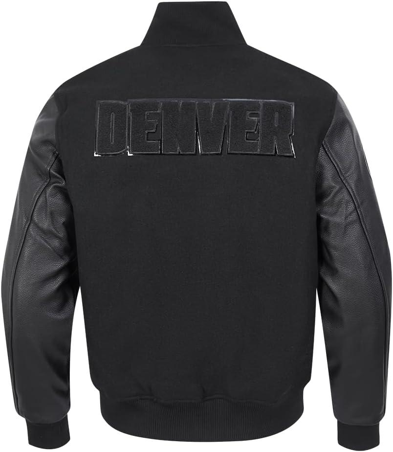 imagePro Standard Mens NBA Classic Triple Black Varsity JacketTriple Black