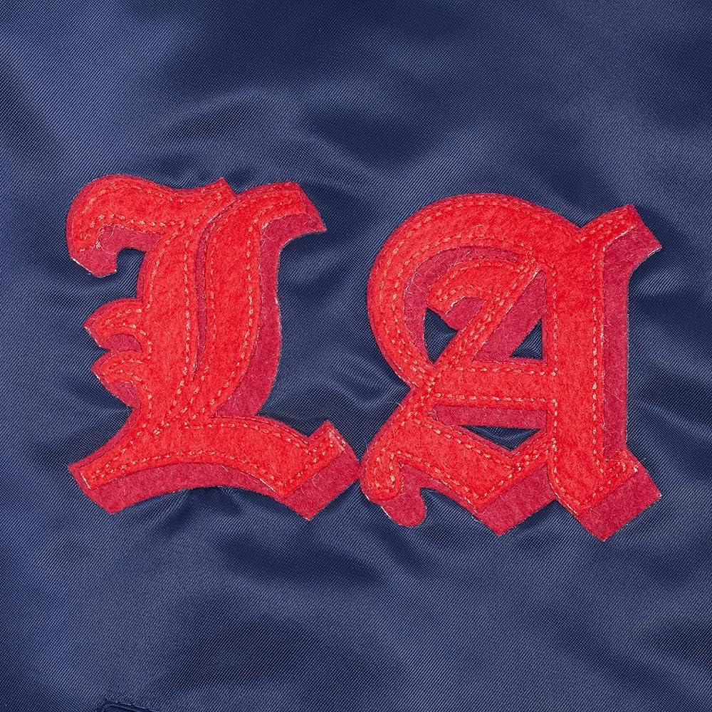 imagePro Standard Mens NBA Old English Satin JacketMidnight NavyRedMidnight Navy
