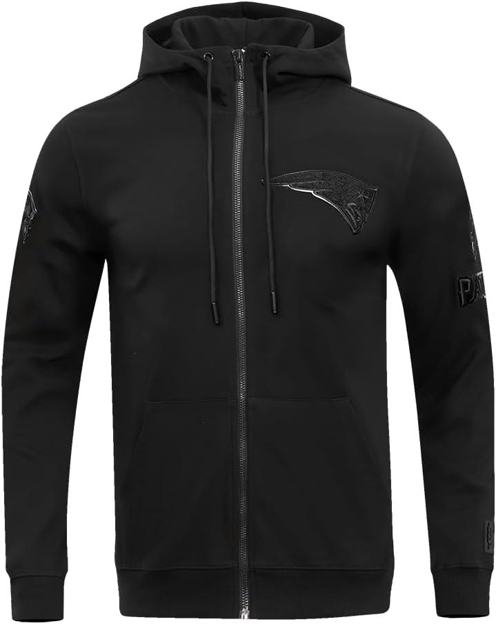 imagePro Standard Mens NFL Classic Triple Black Cotton Double Knit Full Zip HoodieBlack