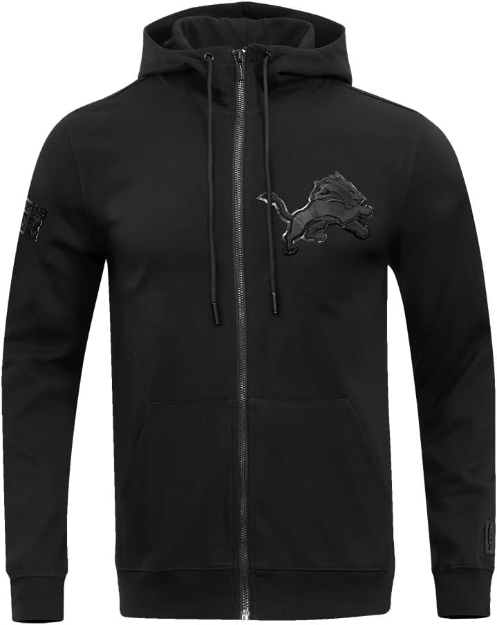 imagePro Standard Mens NFL Classic Triple Black Cotton Double Knit Full Zip HoodieBlack