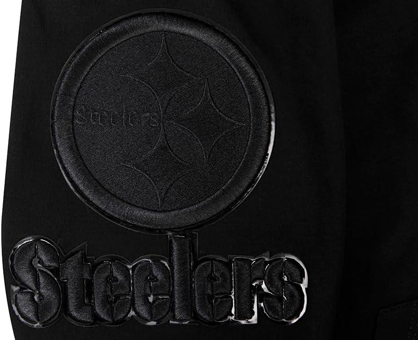 imagePro Standard Mens NFL Classic Triple Black Cotton Double Knit Full Zip HoodieBlack