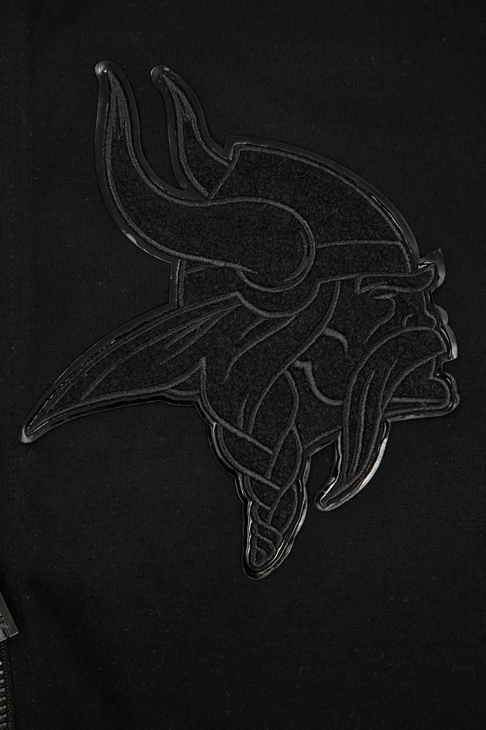 imagePro Standard Mens NFL Classic Triple Black Cotton Double Knit Full Zip HoodieBlack