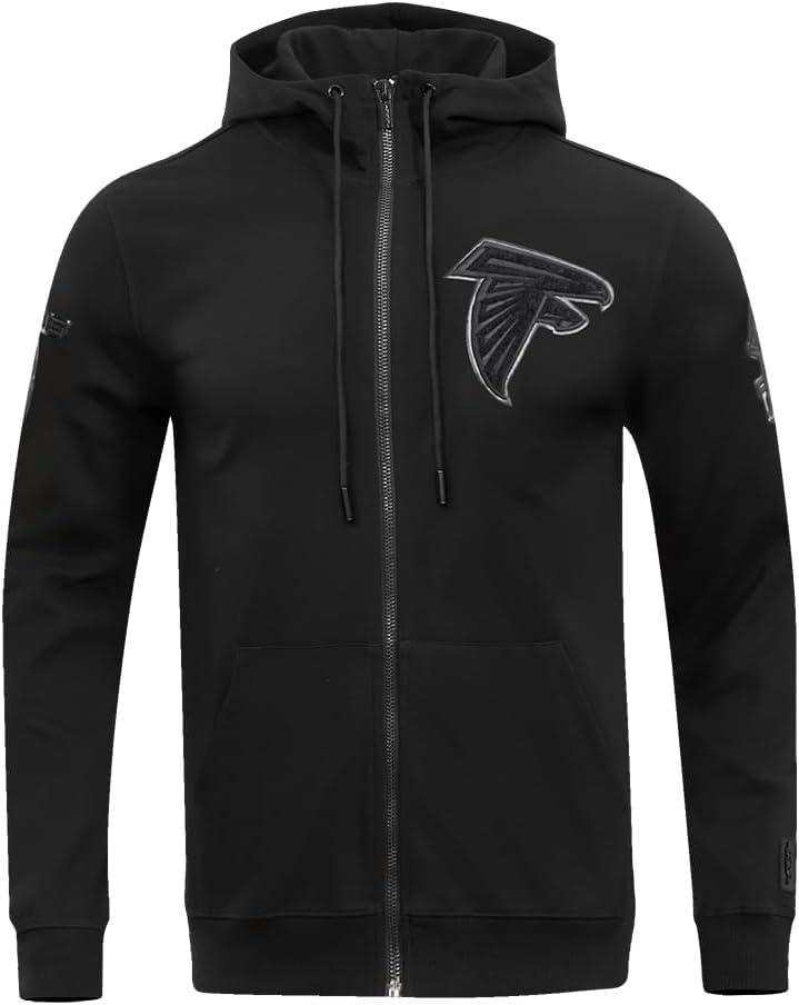 imagePro Standard Mens NFL Classic Triple Black Cotton Double Knit Full Zip HoodieBlack