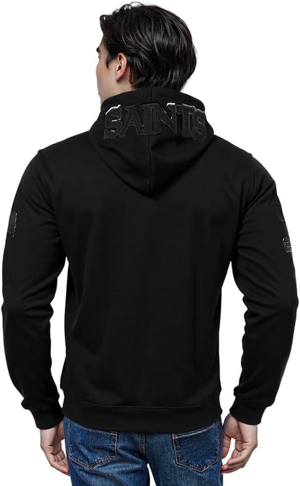 imagePro Standard Mens NFL Classic Triple Black Cotton Double Knit Full Zip HoodieBlack