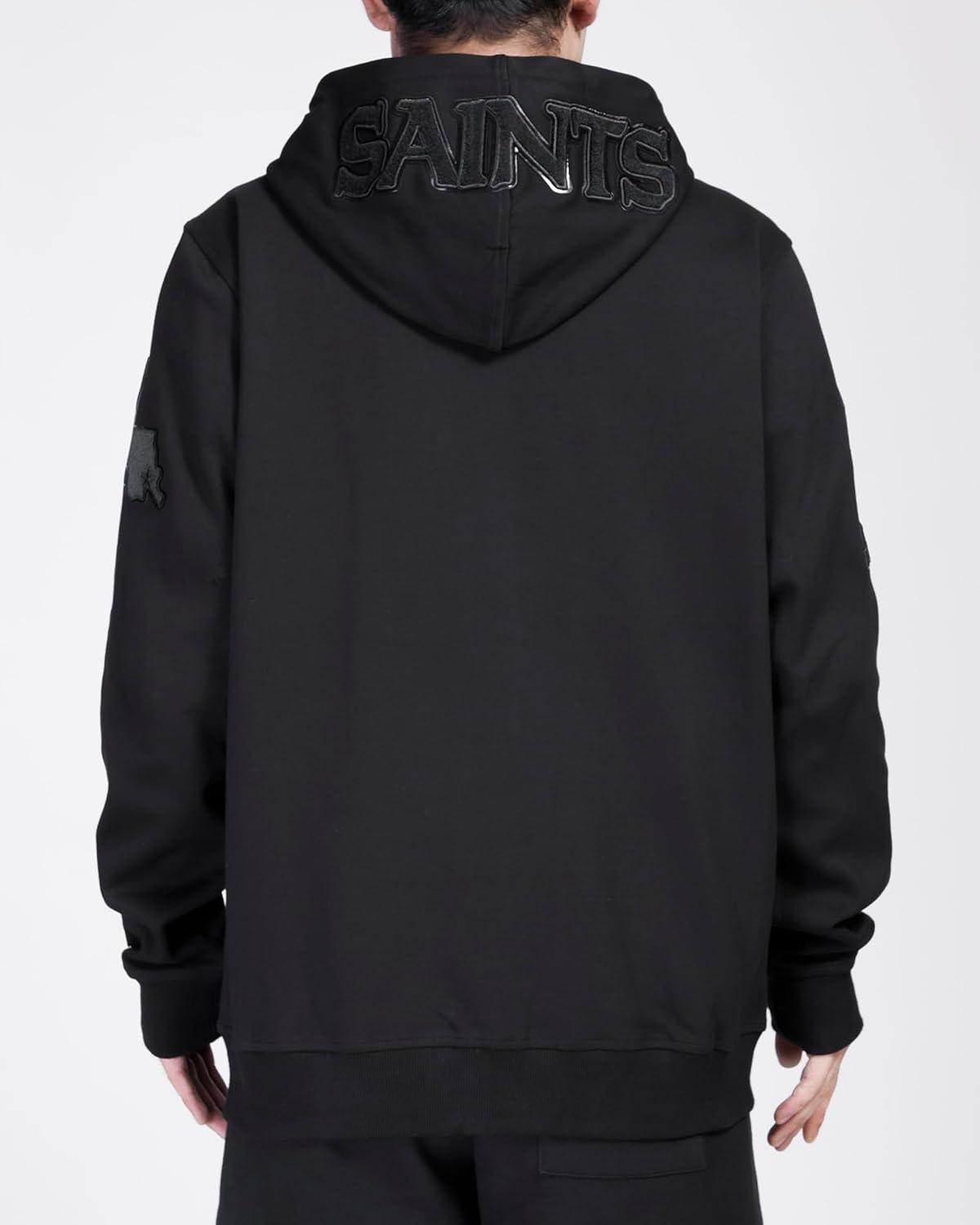 imagePro Standard Mens NFL Classic Triple Black Cotton Double Knit Full Zip HoodieBlack
