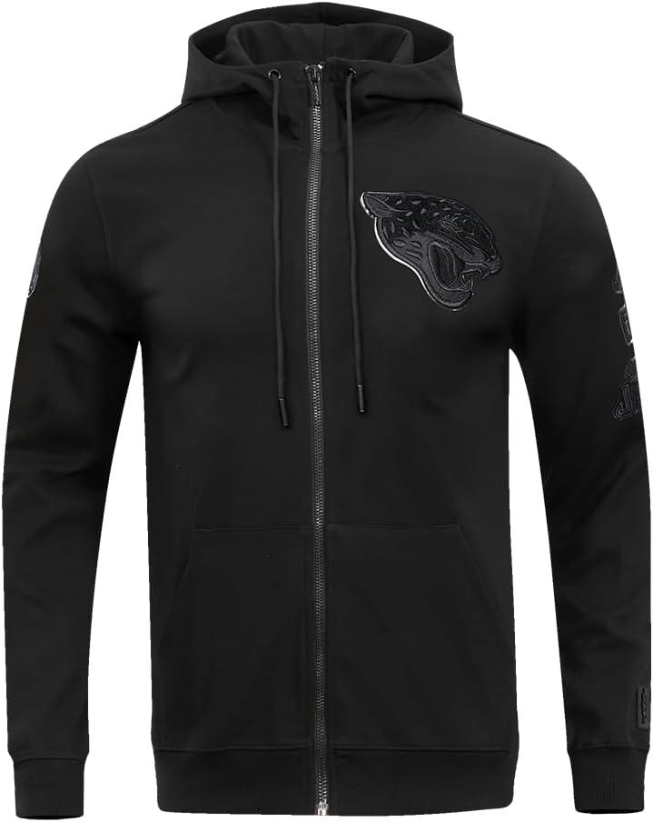 imagePro Standard Mens NFL Classic Triple Black Cotton Double Knit Full Zip HoodieBlack