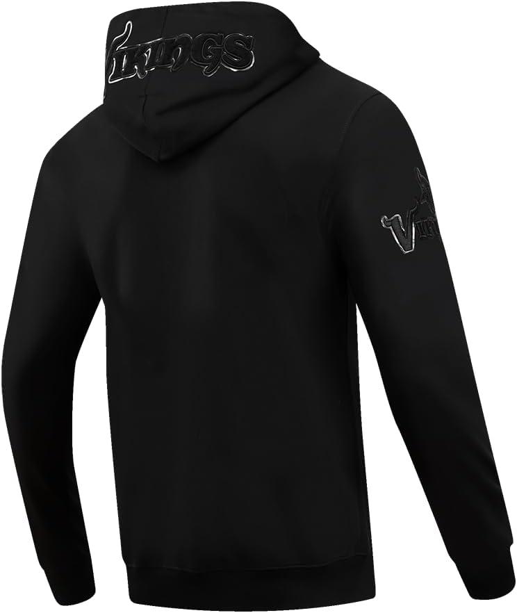 imagePro Standard Mens NFL Classic Triple Black Cotton Double Knit Full Zip HoodieBlack