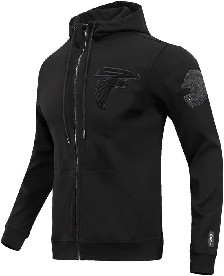 imagePro Standard Mens NFL Classic Triple Black Cotton Double Knit Full Zip HoodieBlack