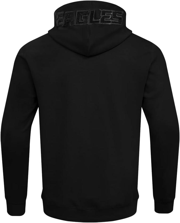 imagePro Standard Mens NFL Classic Triple Black Cotton Double Knit Full Zip HoodieTriple Black